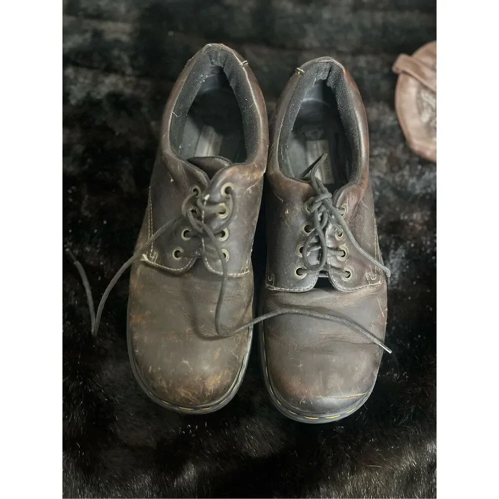 Dr Martens Mens 11 Shea Oxford Dark Brown Leather Lace Up Casual Shoes - Picture 2 of 5